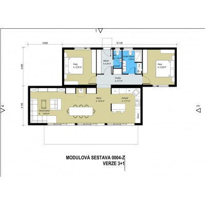 Modular house 4-room - floor plan