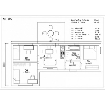 Modular house 4-room - floor plan