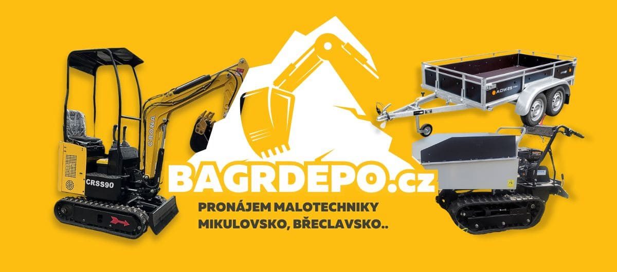 Pronájem stavebního stroje Minibagr OBSLUHA, Česko.