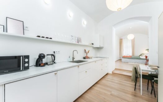 Pronájem bytu 2+kk, 29 m² – Praha, Vinohrady, ulice Rumunská