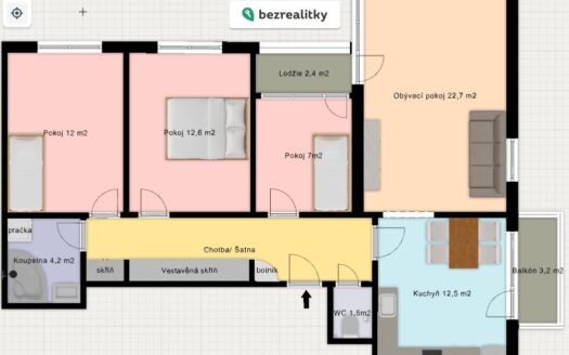 Prodej bytu 4+1, 82 m² – Praha, Strašnice, ulice Nad kapličkou