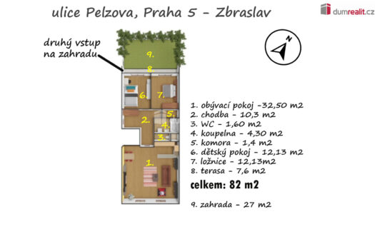 Prodej bytu 3+kk, 82 m² – Praha, Zbraslav, ulice Pelzova