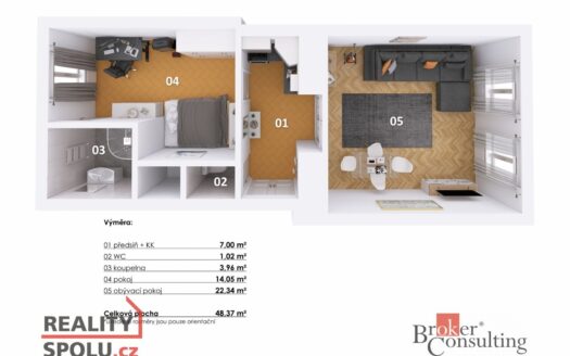 Prodej bytu 2+kk, 47 m² – Praha, Žižkov, ulice Krásova