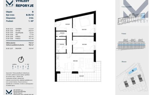 Prodej bytu 3+kk, 74 m² – Praha, Řeporyje, ulice Jáchymovská