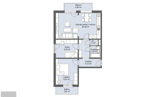 Prodej bytu 3+kk, 74 m² – Praha, Čakovice, ulice Čakovice