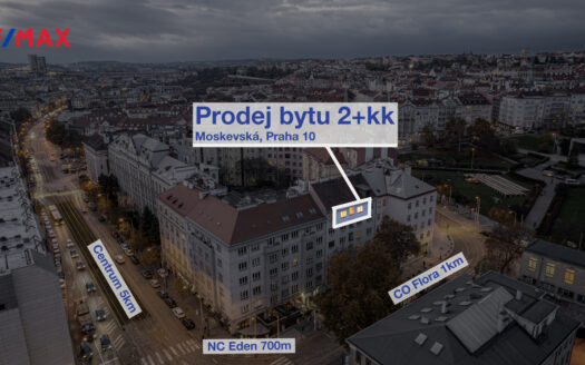 Prodej bytu 2+kk, 52 m² – Praha, Vršovice, ulice Moskevská