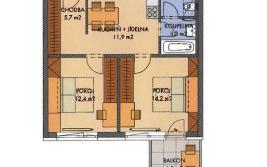 Prodej bytu 2+kk, 51 m² – Praha, Hlubočepy, ulice Hugo Haase