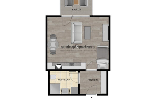 Prodej bytu 1+kk, 32 m² – Praha, Kbely, ulice Sedlářova