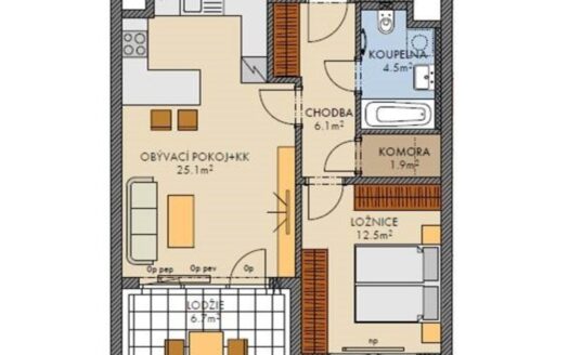 Pronájem bytu 2+kk, 52 m² – Praha, Ruzyně, ulice Stočesova
