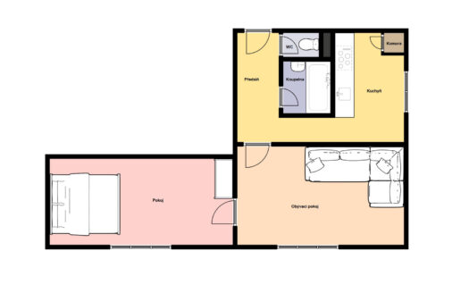 Pronájem bytu 2+1, 55 m² – Praha, Vokovice, ulice K lánu