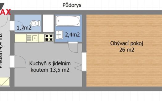 Pronájem bytu 1+1, 48 m² – Praha, Vinohrady, ulice Římská