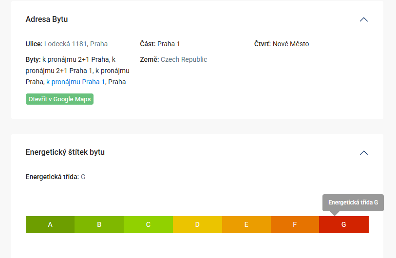 PENB bytu v inzerátu