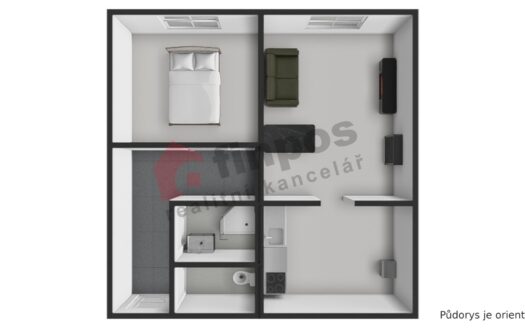 Pronájem bytu 2+kk, 44 m² – Praha, Kobylisy, ulice Kurkova