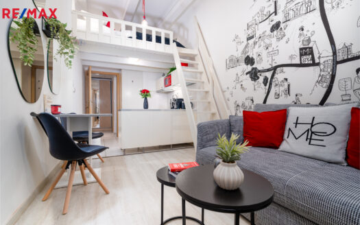 Prodej bytu 1+kk, 23 m² – Praha, Žižkov, ulice Fibichova