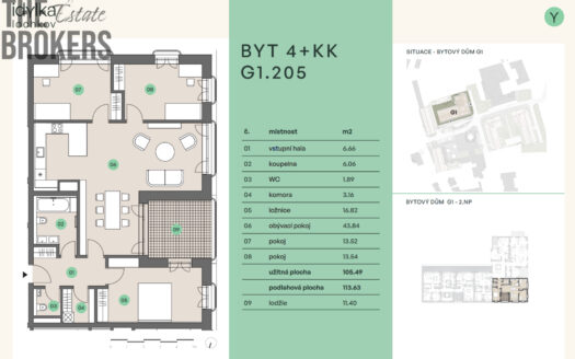 Prodej bytu 4+kk, 106 m² – Praha, Lochkov, ulice U sladovny