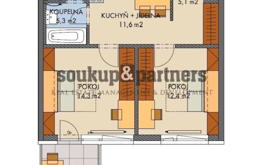 Prodej bytu 2+1, 51 m² – Praha, Hlubočepy, ulice Hugo Haase